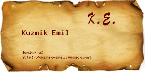 Kuzmik Emil névjegykártya